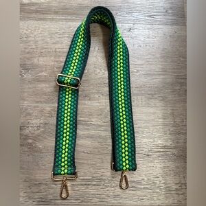 NWOT Green and Yellow Woven Bag Strap Crossbody